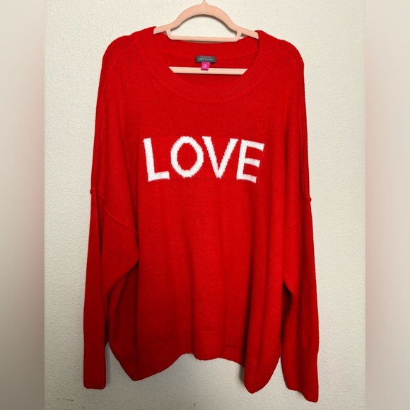 Vince Camuto Valentine’s Day Love Red Crewneck Slouch Sweater XXL - Picture 2 of 7